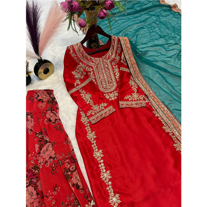 SHAFNUFAB Women's Georgette Ethnic Wear for WomenSemi StitchedSalwarSuit  SF251223