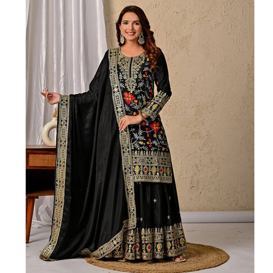 SHAFNUFAB Women's Georgette Ethnic Wear for WomenSemi StitchedSalwarSuit  SF251228