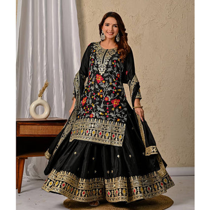 SHAFNUFAB Women's Georgette Ethnic Wear for WomenSemi StitchedSalwarSuit  SF251228
