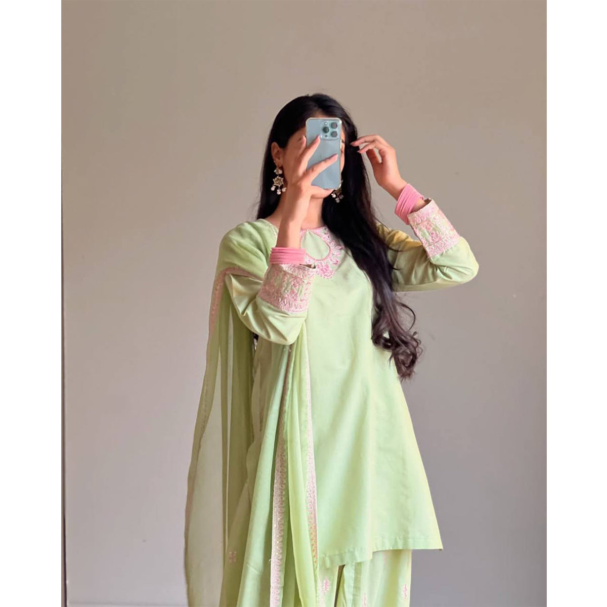 SHAFNUFAB Women's Georgette Ethnic Wear for WomenSemi StitchedSalwarSuit  SF251229