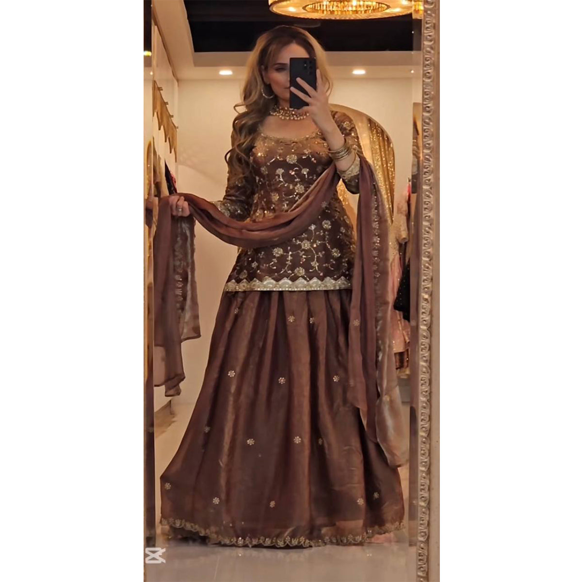 SHAFNUFAB Women's Georgette Ethnic Wear for WomenSemi StitchedSalwarSuit  SF251231