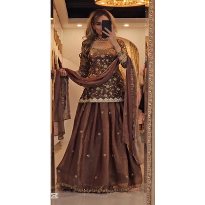 SHAFNUFAB Women's Georgette Ethnic Wear for WomenSemi StitchedSalwarSuit  SF251231
