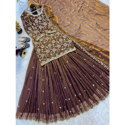 SHAFNUFAB Women's Georgette Ethnic Wear for WomenSemi StitchedSalwarSuit  SF251231