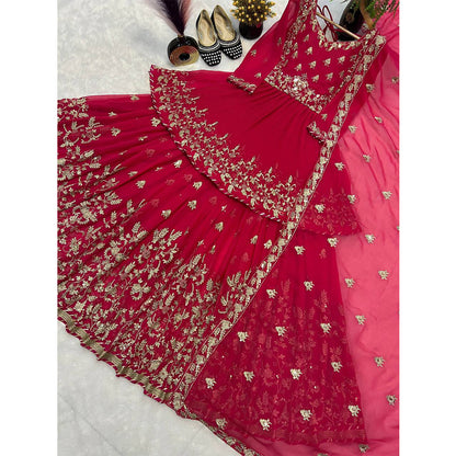 SHAFNUFAB Women's Georgette Ethnic Wear for WomenSemi StitchedSalwarSuit  SF251232