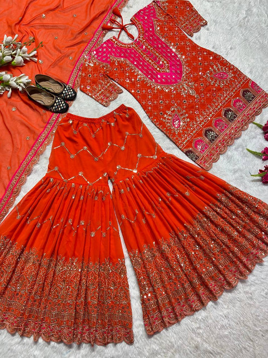SHAFNUFAB Women's Georgette Ethnic Wear for WomenSemi StitchedSalwarSuit  SF251235