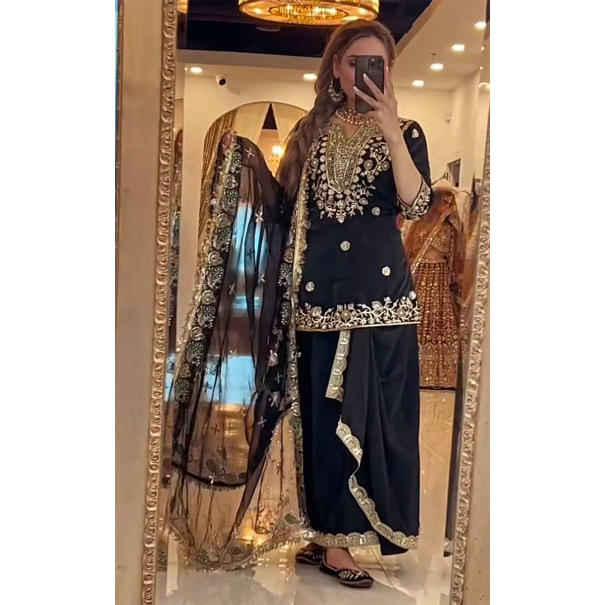 SHAFNUFAB Women's Georgette Ethnic Wear for WomenSemi StitchedSalwarSuit  SF251238