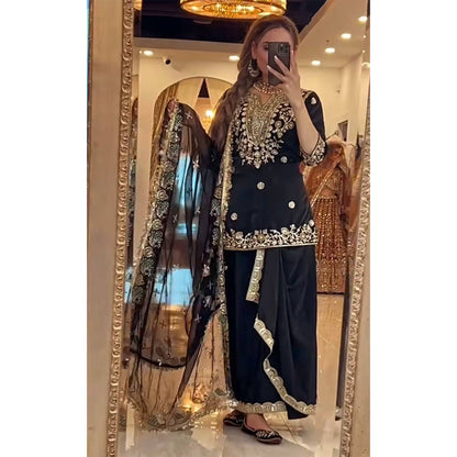 SHAFNUFAB Women's Georgette Ethnic Wear for WomenSemi StitchedSalwarSuit  SF251238