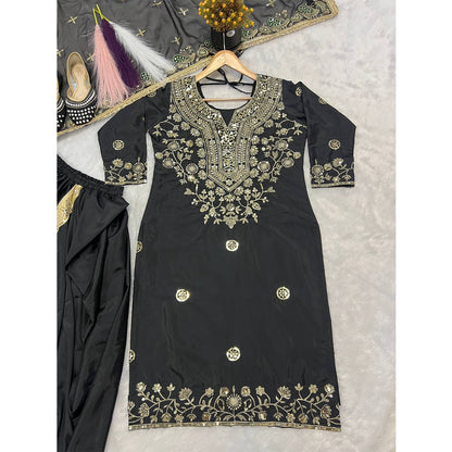 SHAFNUFAB Women's Georgette Ethnic Wear for WomenSemi StitchedSalwarSuit  SF251238