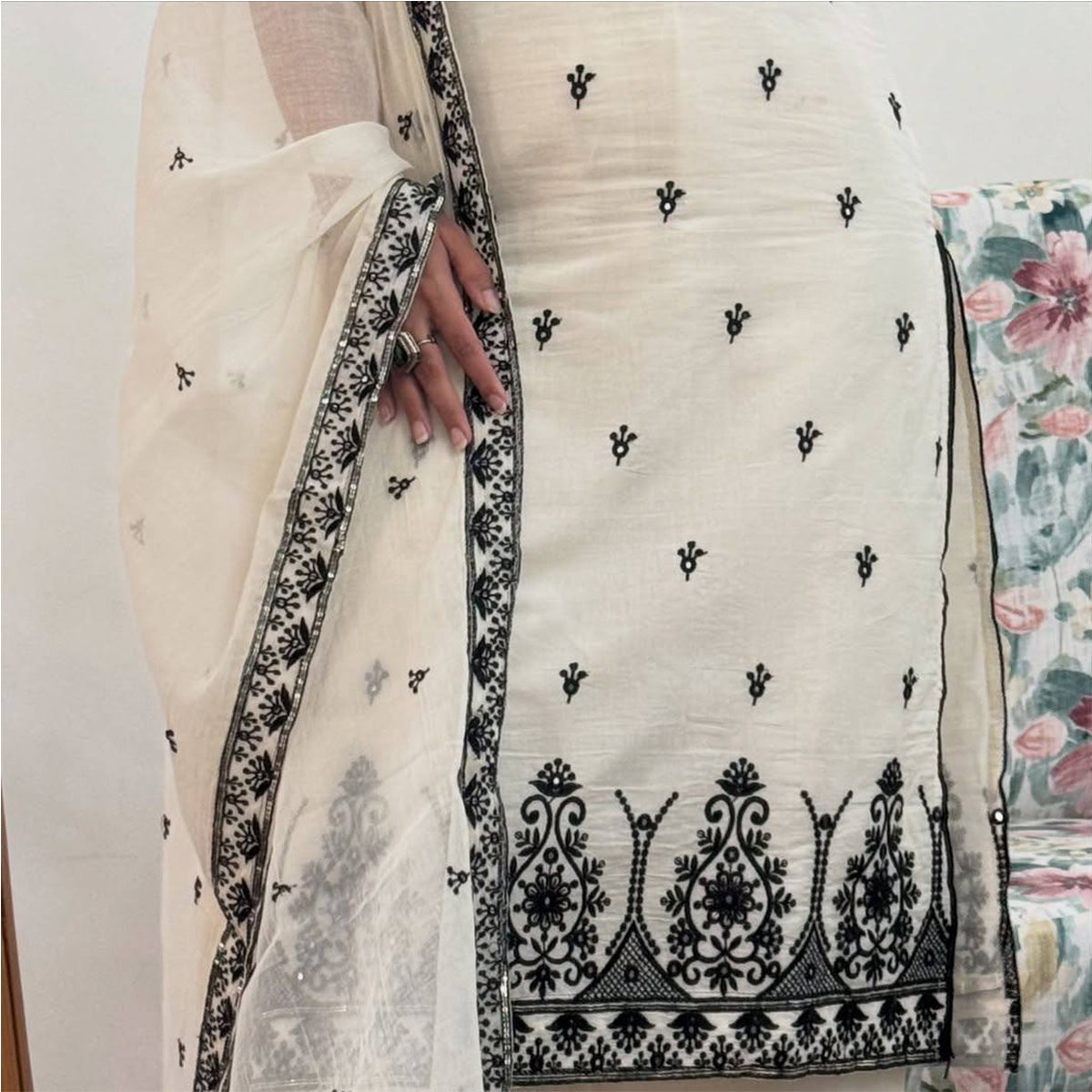 SHAFNUFAB Women's Georgette Ethnic Wear for WomenSemi StitchedSalwarSuit  SF251239
