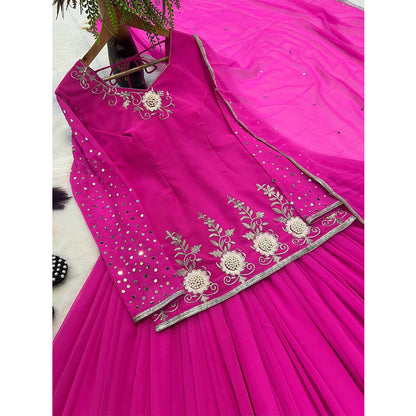 SHAFNUFAB Women's Georgette Ethnic Wear for WomenSemi StitchedSalwarSuit  SF251240