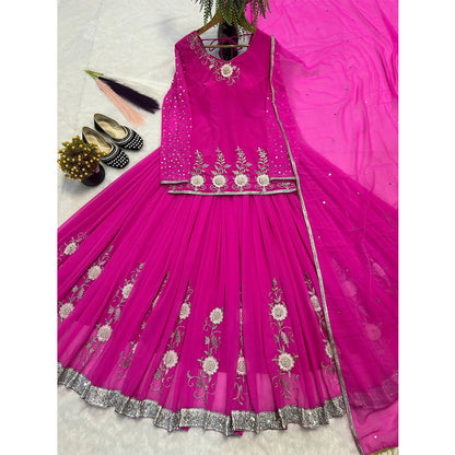SHAFNUFAB Women's Georgette Ethnic Wear for WomenSemi StitchedSalwarSuit  SF251240