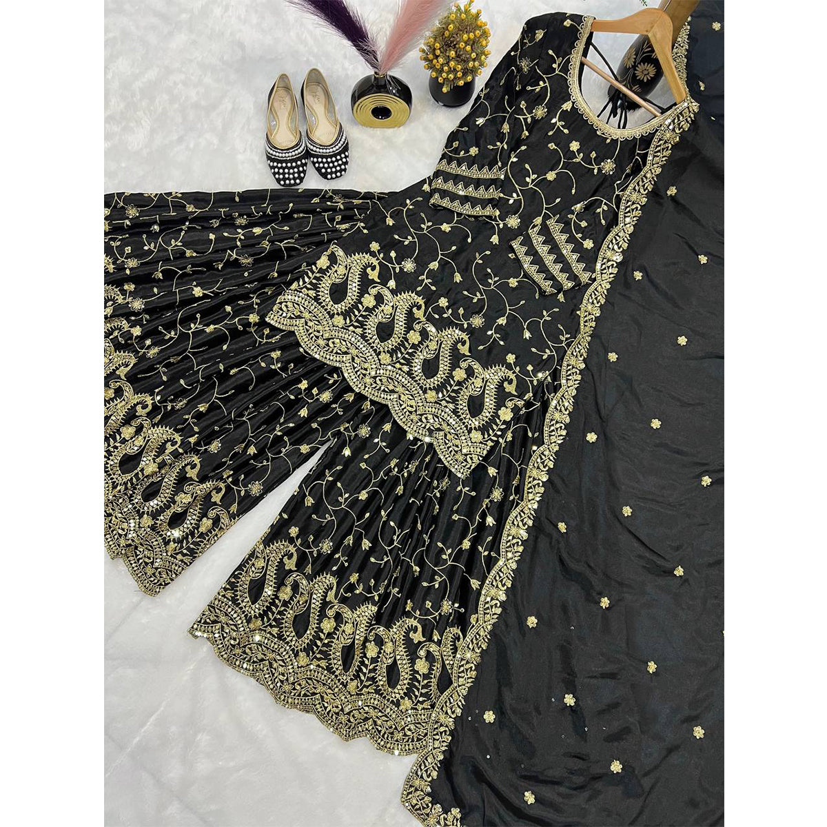 SHAFNUFAB Women's Georgette Ethnic Wear for WomenSemi StitchedSalwarSuit  SF251241