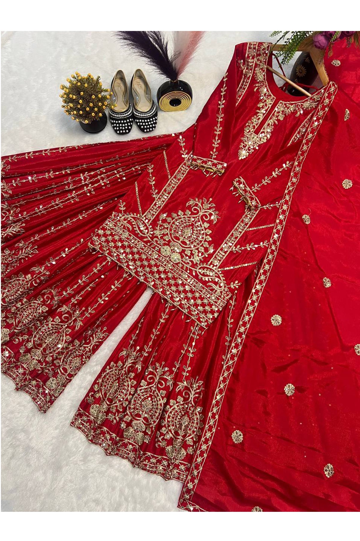 SHAFNUFAB Women's Georgette Ethnic Wear for WomenSemi StitchedSalwarSuit  SF251242