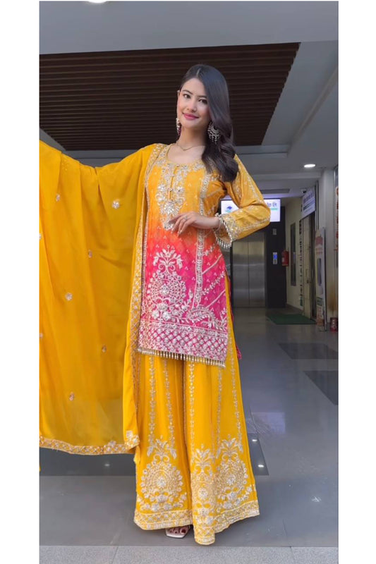 SHAFNUFAB Women's Georgette Ethnic Wear for WomenSemi StitchedSalwarSuit  SF251243
