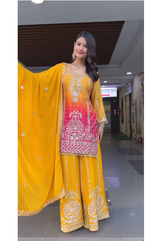 SHAFNUFAB Women's Georgette Ethnic Wear for WomenSemi StitchedSalwarSuit  SF251243