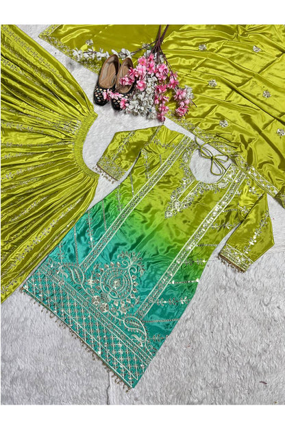 SHAFNUFAB Women's Georgette Ethnic Wear for WomenSemi StitchedSalwarSuit  SF251244