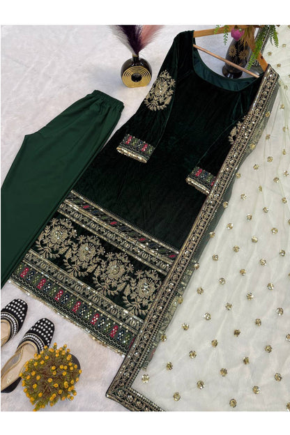 SHAFNUFAB Women's Georgette Ethnic Wear for WomenSemi StitchedSalwarSuit  SF251246