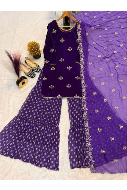 SHAFNUFAB Women's Georgette Ethnic Wear for WomenSemi StitchedSalwarSuit  SF251247
