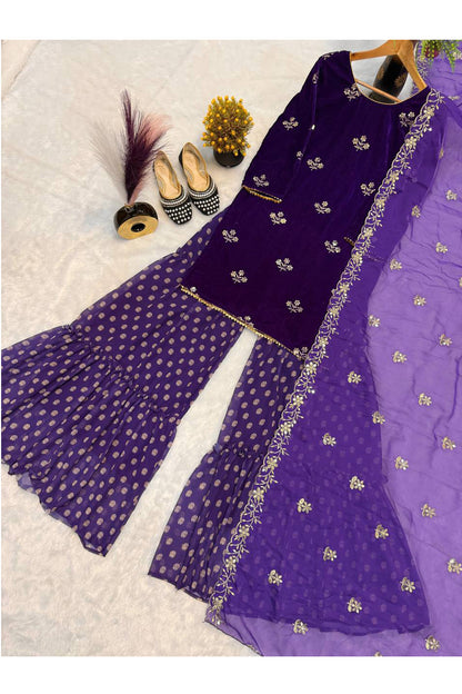 SHAFNUFAB Women's Georgette Ethnic Wear for WomenSemi StitchedSalwarSuit  SF251247