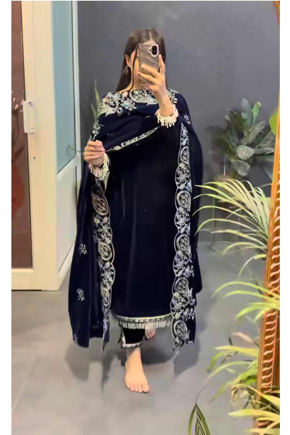 SHAFNUFAB Women's Georgette Ethnic Wear for WomenSemi StitchedSalwarSuit  SF251248