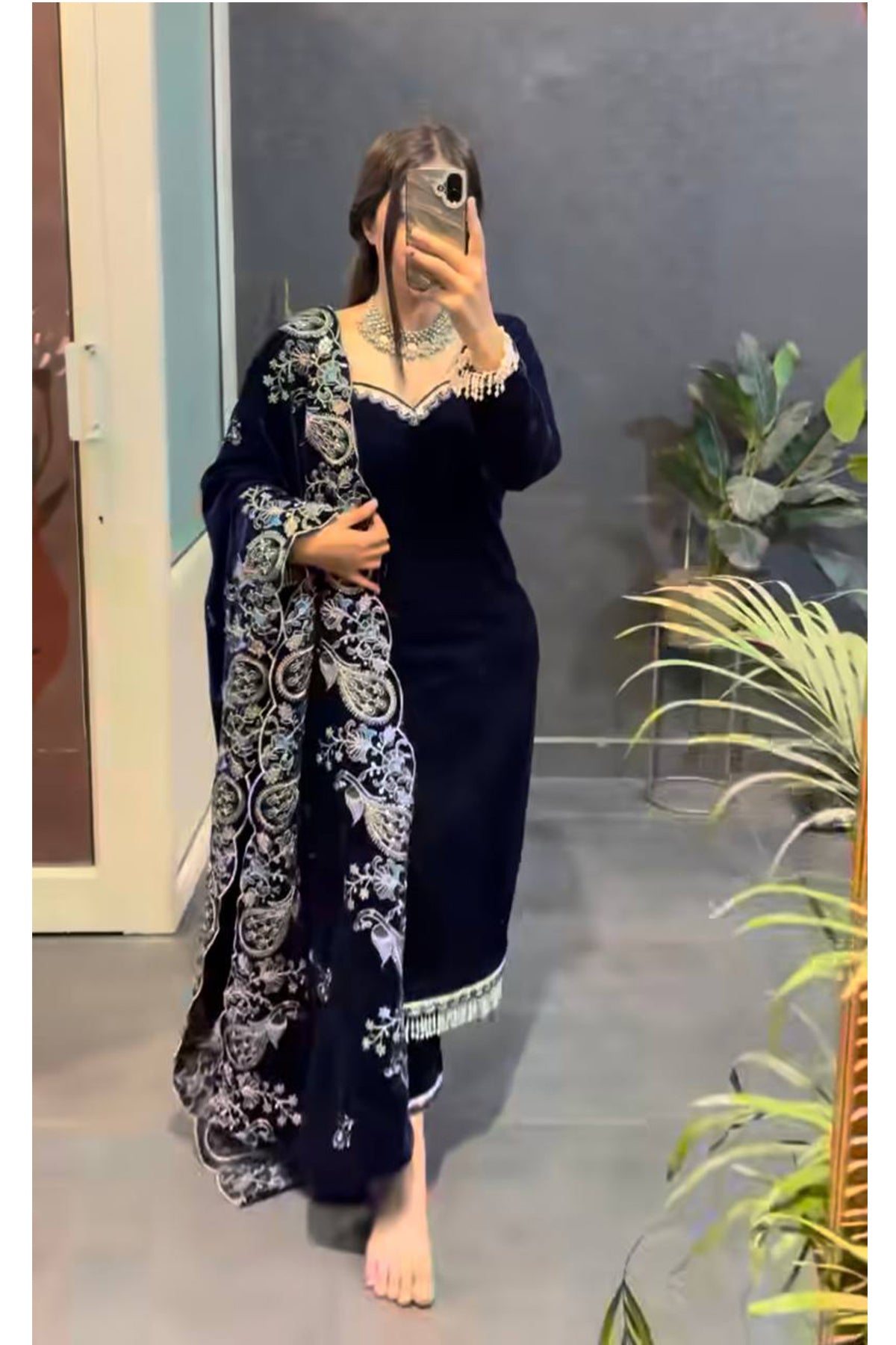 SHAFNUFAB Women's Georgette Ethnic Wear for WomenSemi StitchedSalwarSuit  SF251248