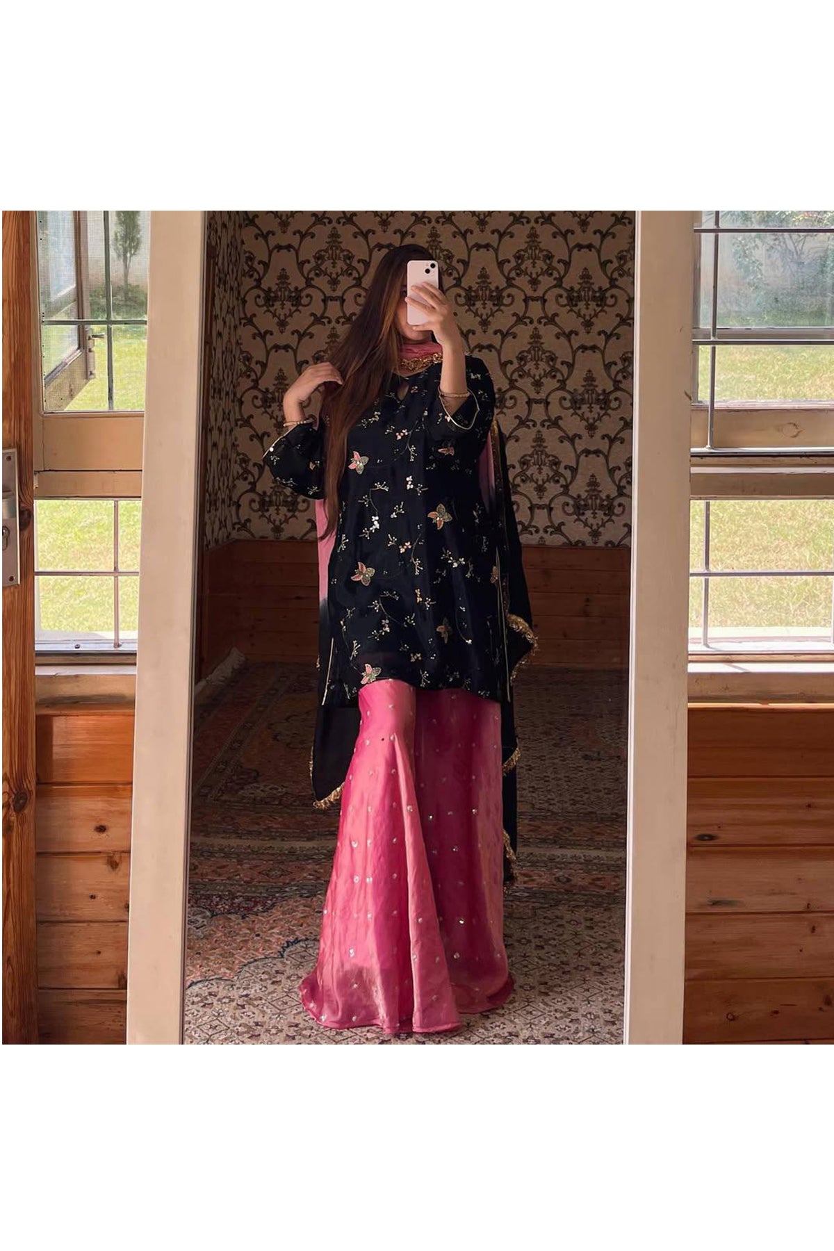 SHAFNUFAB Women's Georgette Ethnic Wear for WomenSemi StitchedSalwarSuit  SF251250