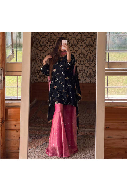 SHAFNUFAB Women's Georgette Ethnic Wear for WomenSemi StitchedSalwarSuit  SF251250