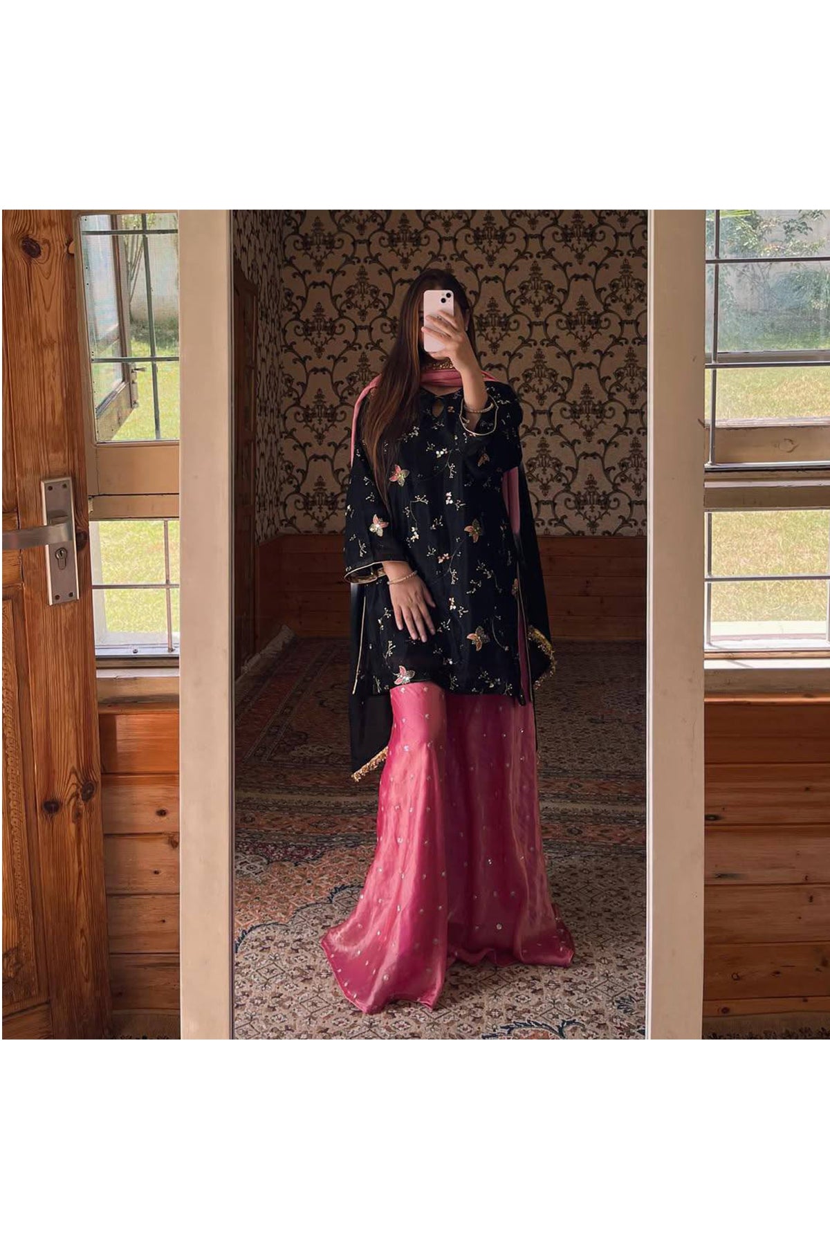 SHAFNUFAB Women's Georgette Ethnic Wear for WomenSemi StitchedSalwarSuit  SF251250