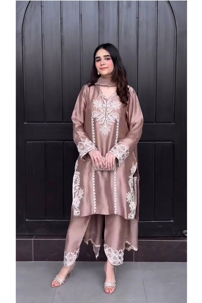 SHAFNUFAB Women's Georgette Ethnic Wear for WomenSemi StitchedSalwarSuit  SF251251