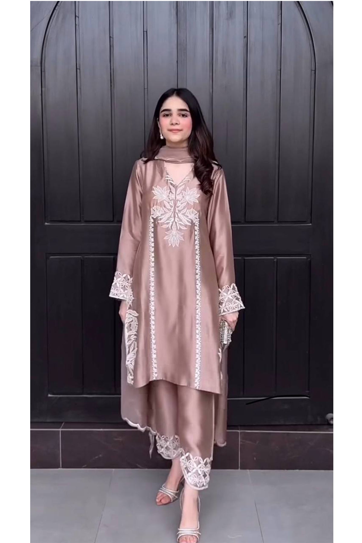 SHAFNUFAB Women's Georgette Ethnic Wear for WomenSemi StitchedSalwarSuit  SF251251