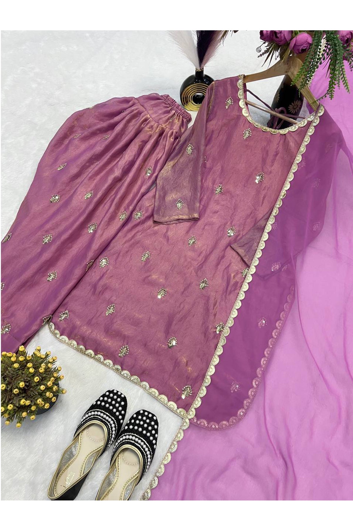 SHAFNUFAB Women's Georgette Ethnic Wear for WomenSemi StitchedSalwarSuit  SF251252