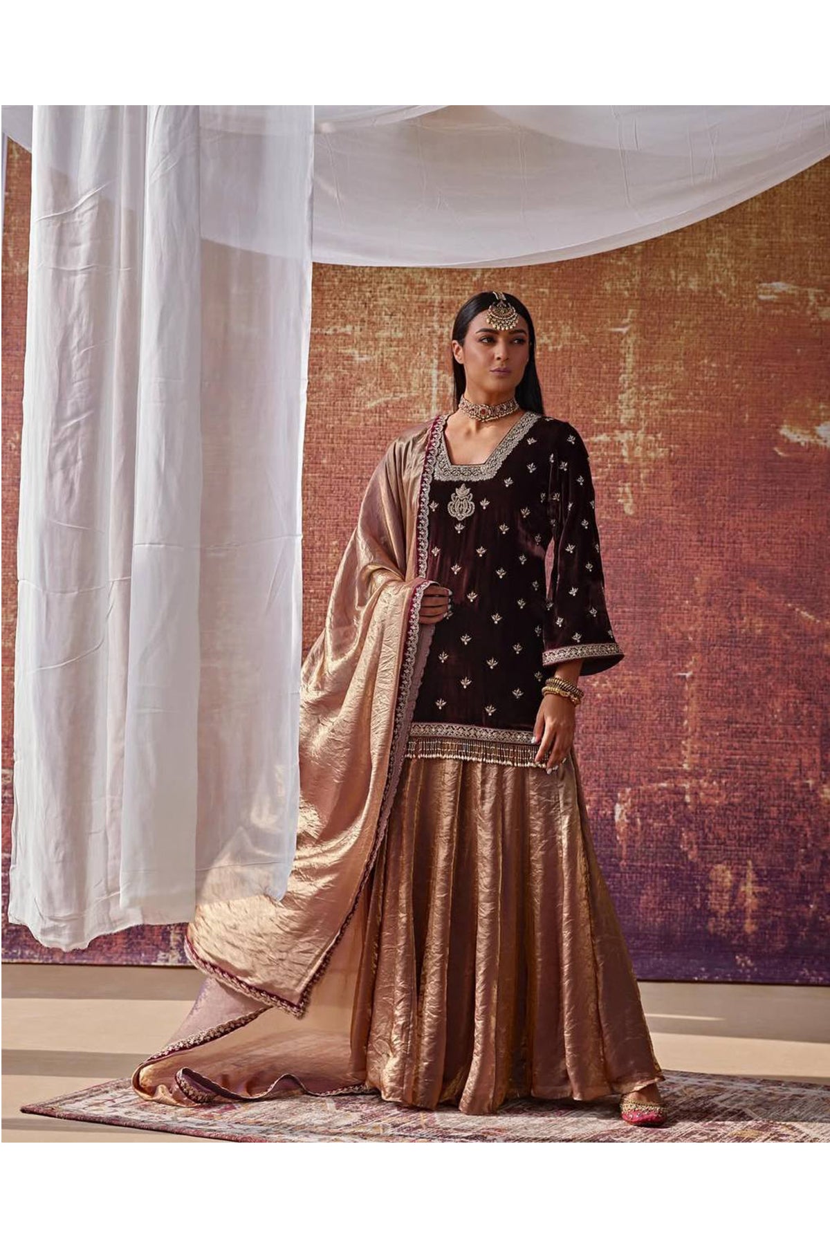SHAFNUFAB Women's Georgette Ethnic Wear for WomenSemi StitchedSalwarSuit  SF251257