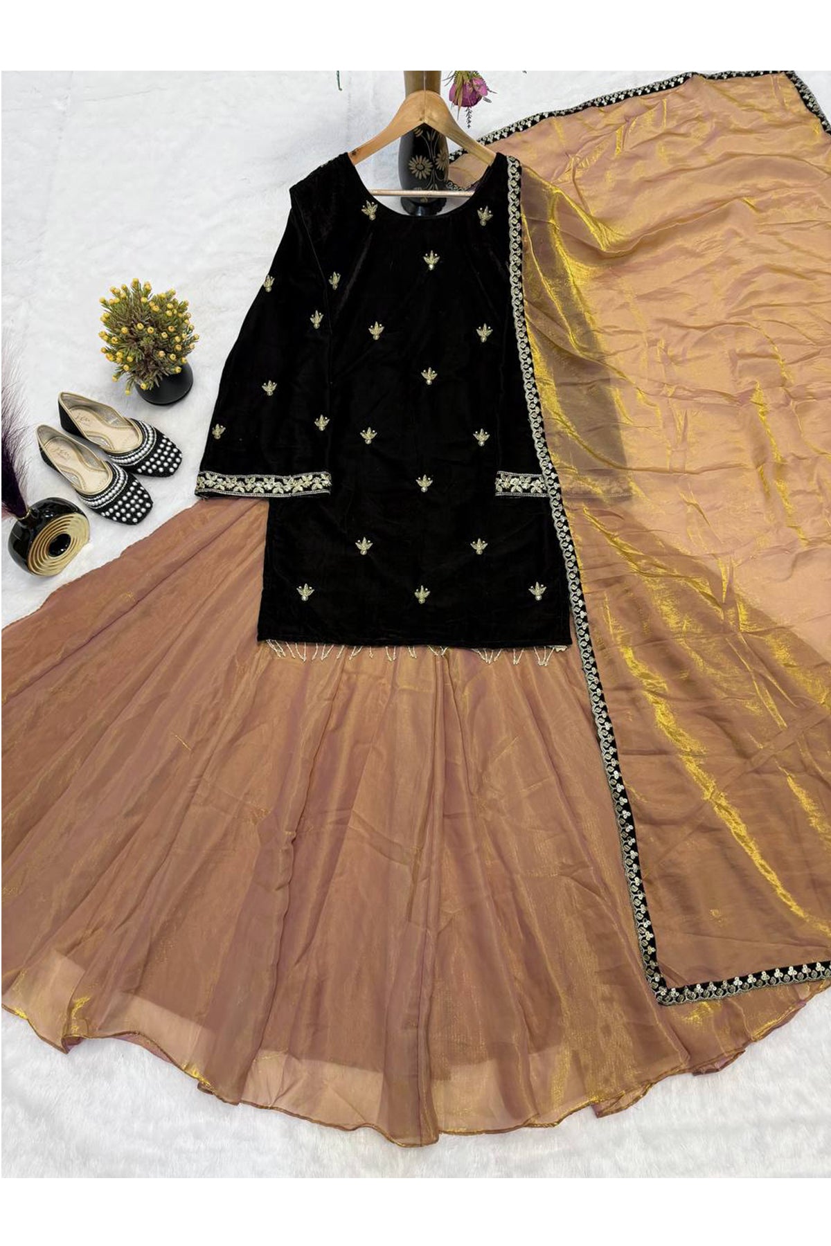 SHAFNUFAB Women's Georgette Ethnic Wear for WomenSemi StitchedSalwarSuit  SF251257