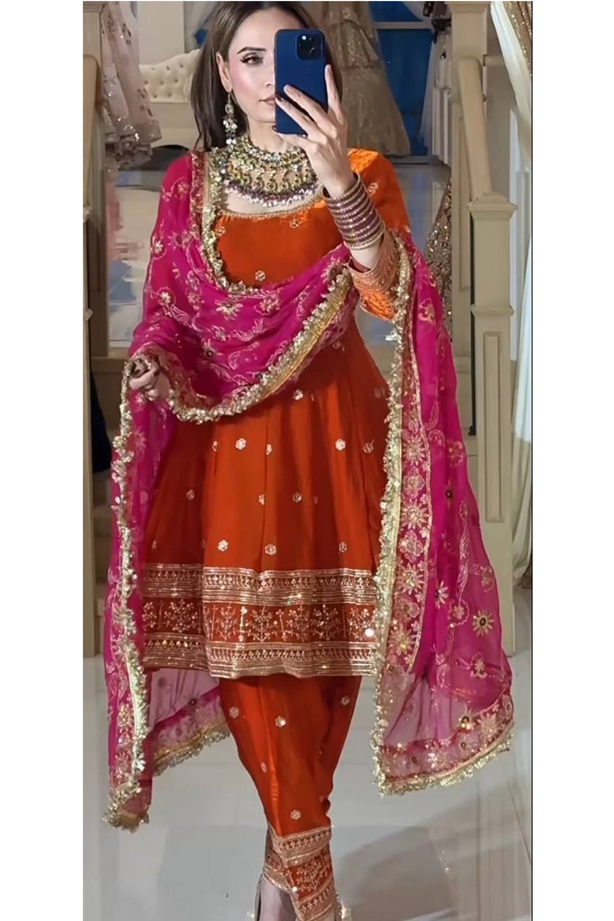 SHAFNUFAB Women's Georgette Ethnic Wear for WomenSemi StitchedSalwarSuit  SF251261