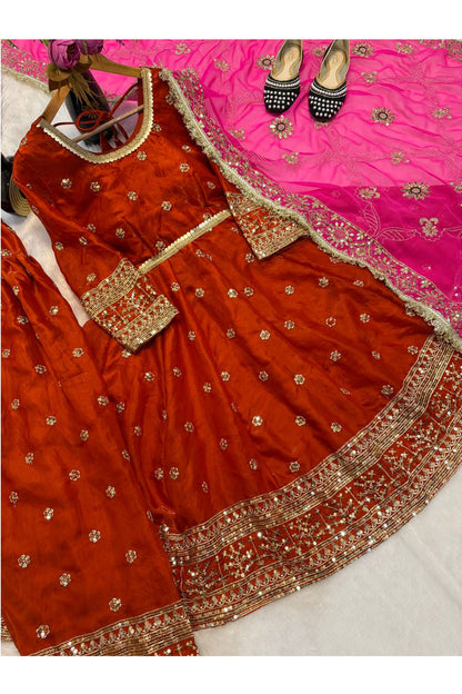 SHAFNUFAB Women's Georgette Ethnic Wear for WomenSemi StitchedSalwarSuit  SF251261