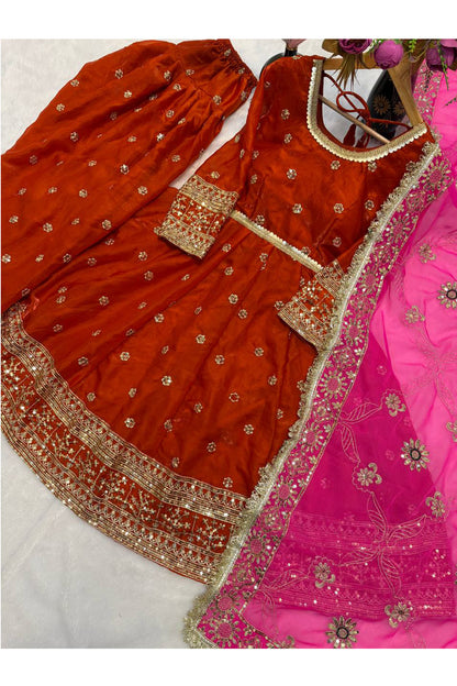 SHAFNUFAB Women's Georgette Ethnic Wear for WomenSemi StitchedSalwarSuit  SF251261