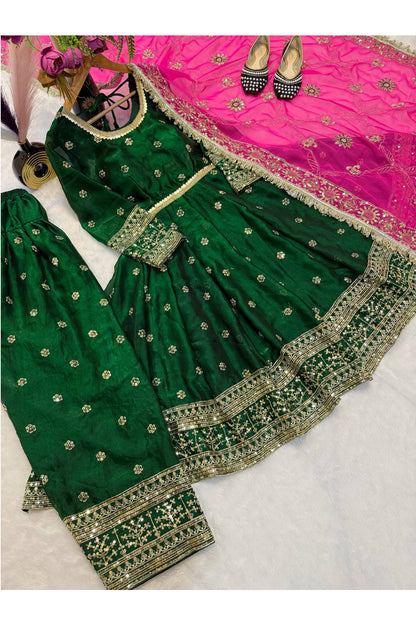 SHAFNUFAB Women's Georgette Ethnic Wear for WomenSemi StitchedSalwarSuit  SF251262