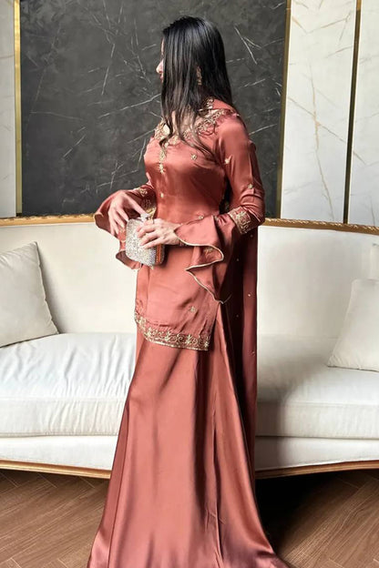SHAFNUFAB Women's Georgette Ethnic Wear for WomenSemi StitchedSalwarSuit  SF251286