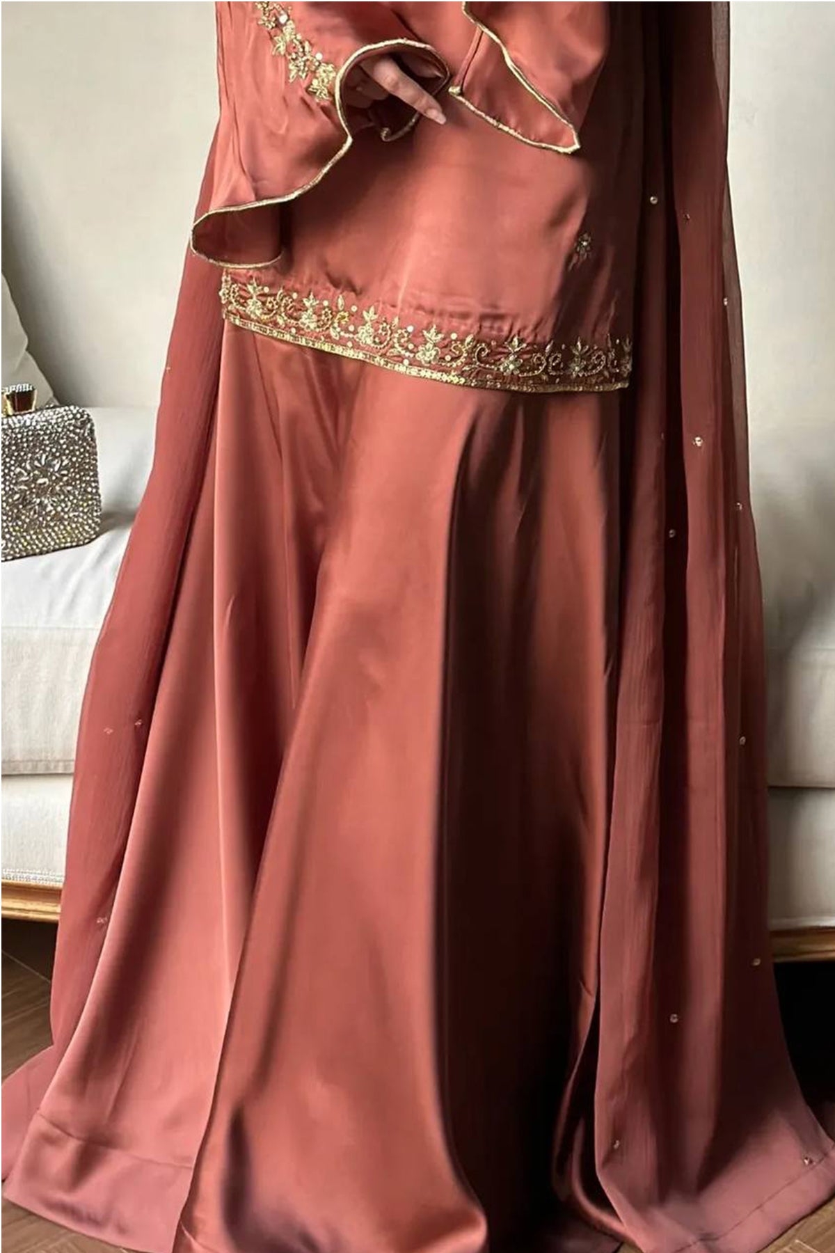 SHAFNUFAB Women's Georgette Ethnic Wear for WomenSemi StitchedSalwarSuit  SF251286