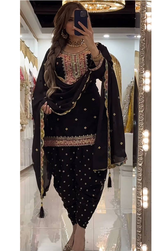 SHAFNUFAB Women's Georgette Ethnic Wear for WomenSemi StitchedSalwarSuit  SF251288