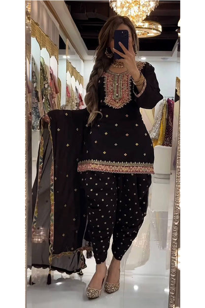 SHAFNUFAB Women's Georgette Ethnic Wear for WomenSemi StitchedSalwarSuit  SF251288