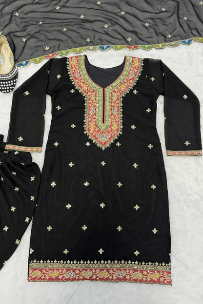 SHAFNUFAB Women's Georgette Ethnic Wear for WomenSemi StitchedSalwarSuit  SF251288
