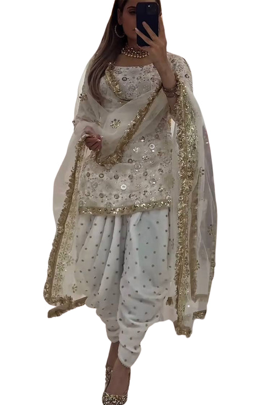 SHAFNUFAB Women's Georgette Ethnic Wear for WomenSemi StitchedSalwarSuit  SF251289