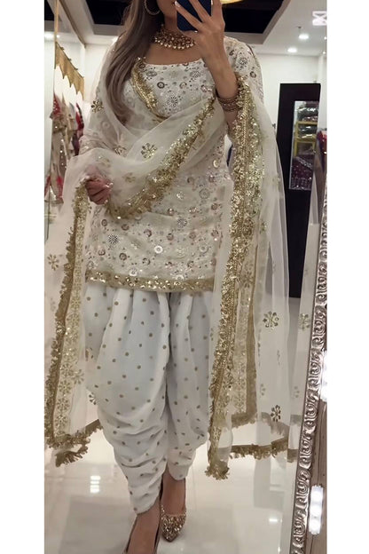 SHAFNUFAB Women's Georgette Ethnic Wear for WomenSemi StitchedSalwarSuit  SF251289