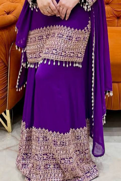 SHAFNUFAB Women's Georgette Ethnic Wear for WomenSemi StitchedSalwarSuit  SF251290