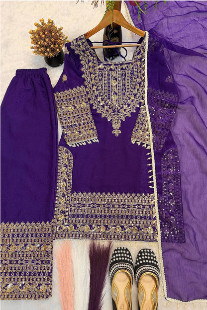 SHAFNUFAB Women's Georgette Ethnic Wear for WomenSemi StitchedSalwarSuit  SF251290