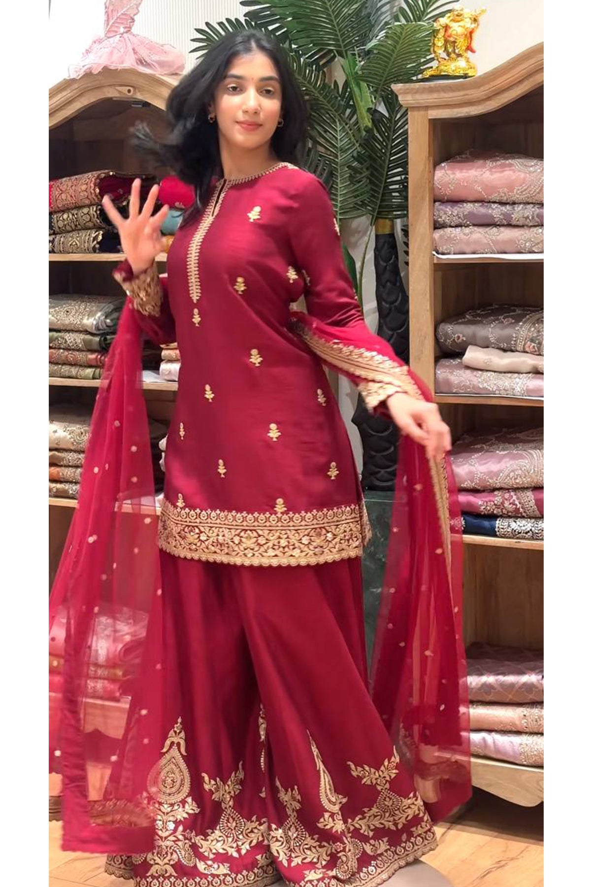 SHAFNUFAB Women's Georgette Ethnic Wear for WomenSemi StitchedSalwarSuit  SF251292