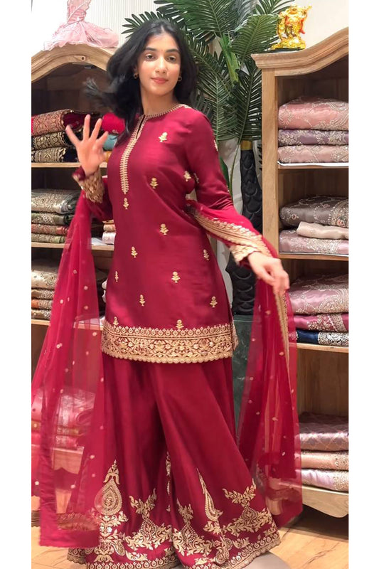 SHAFNUFAB Women's Georgette Ethnic Wear for WomenSemi StitchedSalwarSuit  SF251292