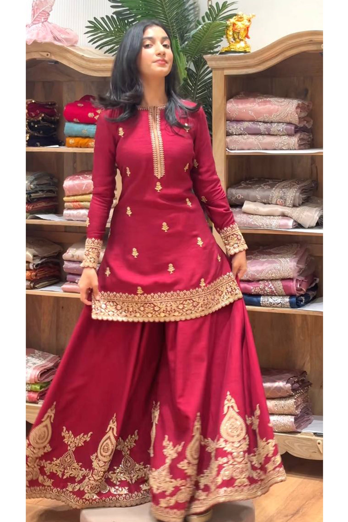 SHAFNUFAB Women's Georgette Ethnic Wear for WomenSemi StitchedSalwarSuit  SF251292