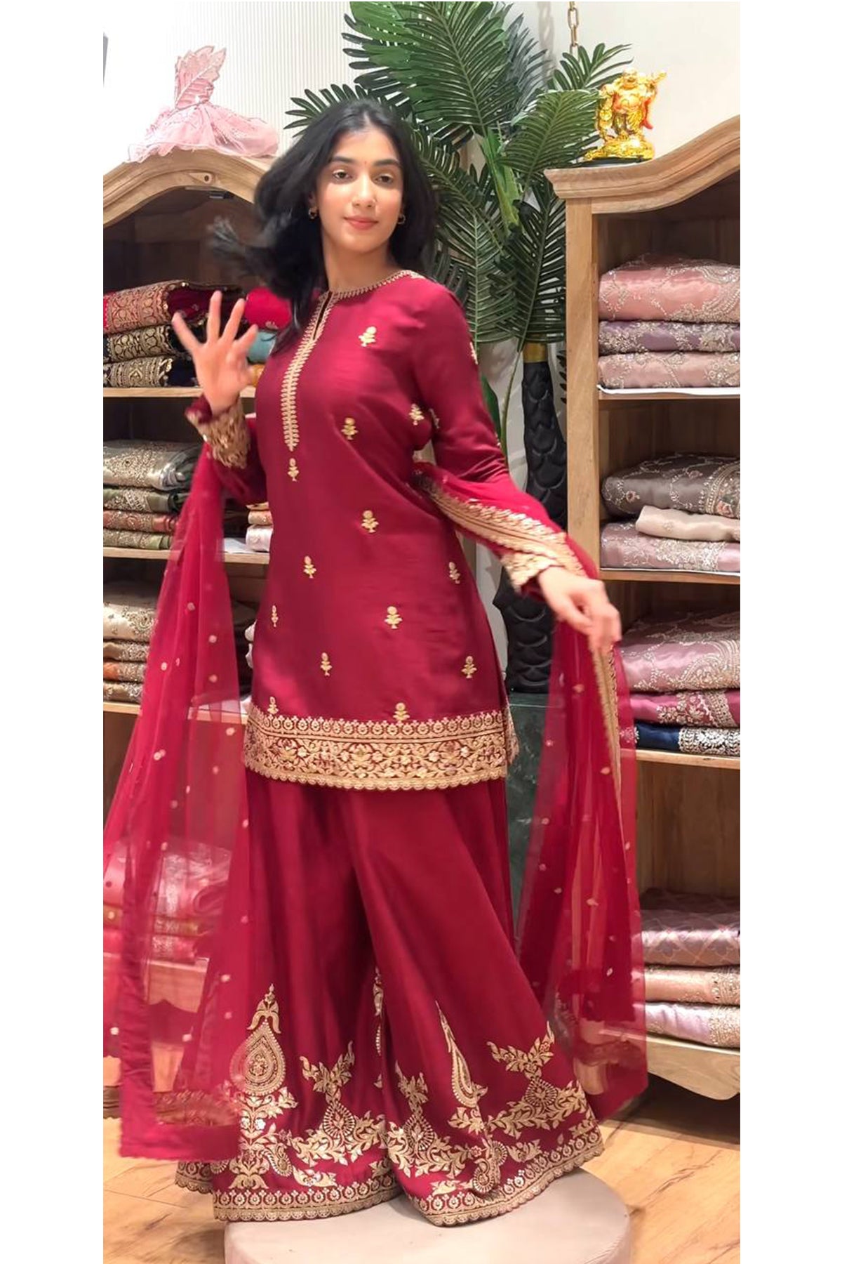 SHAFNUFAB Women's Georgette Ethnic Wear for WomenSemi StitchedSalwarSuit  SF251292